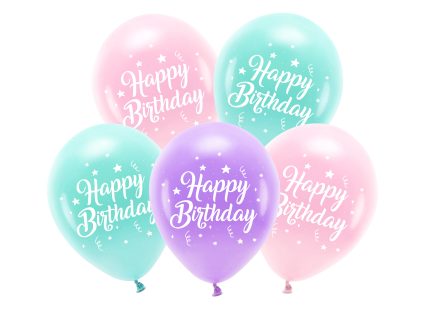 Baloni lateks-Happy birthday barvni (6kom)